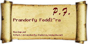 Prandorfy Fedóra névjegykártya